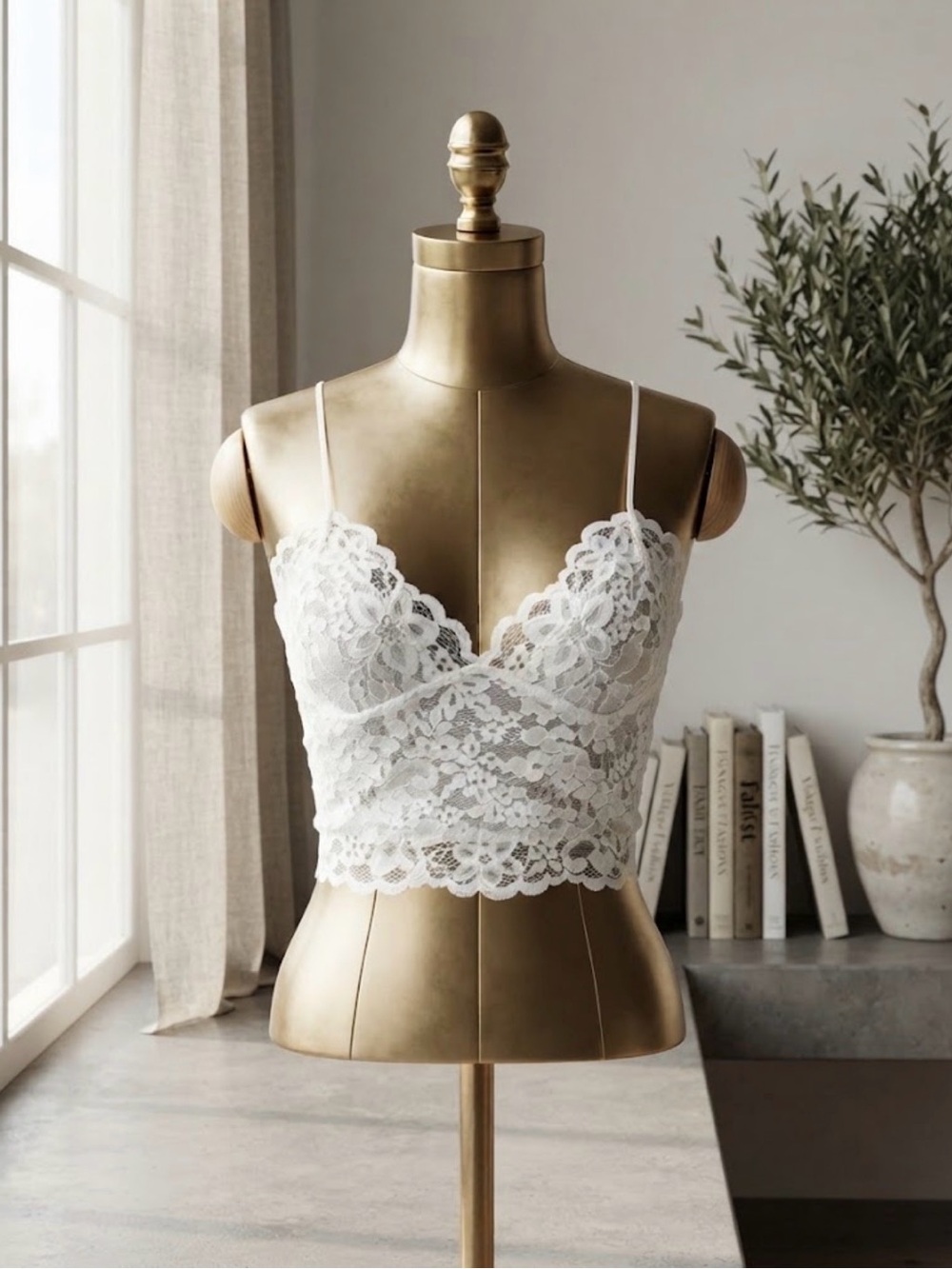 Express Delicate White Lace Bralette Camisole - Women Intimates